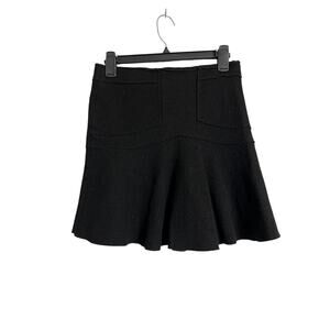 Teenflo Wool Skater Skirt Womens 40 Black Felt Flare Mini A Line Pockets Warm